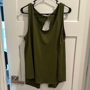 Green Asymmetrical Cut Out Tank Top